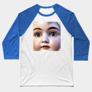 Doll face with fixed blue eyes: Eternal childhood! Baseball T-Shirt